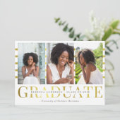 Gold Afstuderen bekendmaking Afstuderen foto's Aankondiging (Staand voorkant)