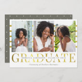 Gold Afstuderen bekendmaking Afstuderen foto's Aankondiging (Voorkant / Achterkant)