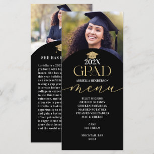 Gold Afstuderen Dinner Menu Kaart