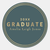 Gold Afstuderen envelopsticker Ronde Sticker (Voorkant)