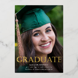 Gold Afstuderen Folie foto's Folie Uitnodiging