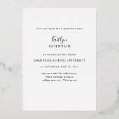 Gold Afstuderen Folie foto's Uitnodiging (Achterkant)