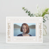 Gold Afstuderen Foto Aankondiging (Staand voorkant)