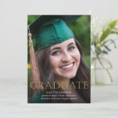 Gold Afstuderen foto-aankondiging Kaart (Staand voorkant)