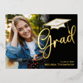 Gold Afstuderen foto uitnodiging Sjabloon (Voorkant)