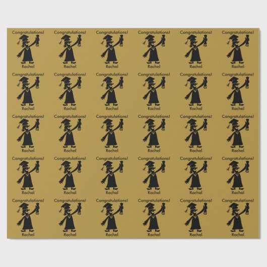 Gold Afstuderen - Gefeliciteerd Cadeaupapier (Vlak)