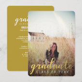 Gold Afstuderen gradatiepartijfotokaart Kaart (Voorkant / Achterkant)