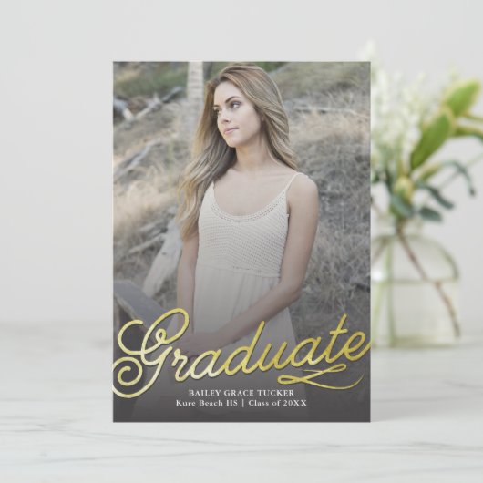 Gold Afstuderen het Afstuderen van het Manuscript Aankondiging (Staand voorkant)