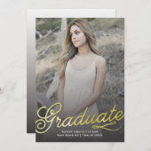 Gold Afstuderen het Afstuderen van het Manuscript Aankondiging (Voorkant / Achterkant)