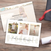 Gold Afstuderen kalligrafie Eenvoudige QR-code Kaart