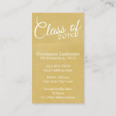 Gold Afstuderen, klasse met aangepaste jaarschool Contactkaartje (Achterkant)