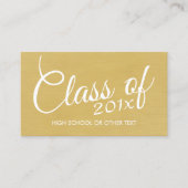 Gold Afstuderen, klasse met aangepaste jaarschool Contactkaartje (Voorkant)