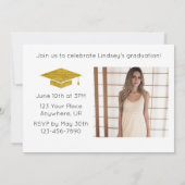 Gold Afstuderen kondiging & partijuitnodiging Save The Date (Achterkant)