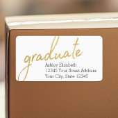 Gold Afstuderen modern Afstuderen Return-adres Etiket