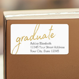 Gold Afstuderen modern Afstuderen Return-adres Etiket