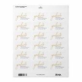 Gold Afstuderen modern Afstuderen Return-adres Etiket (Full Sheet)