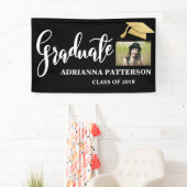 Gold Afstuderen Pet handgeschreven Afstuderen foto Spandoek (Insitu)