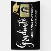 Gold Afstuderen Pet handgeschreven Afstuderen foto Spandoek (Verticaal)