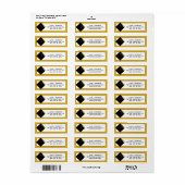 Gold Afstuderen Return Address Labels (Full Sheet)