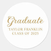 Gold Afstuderen Ronde Sticker (Voorkant)