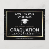Gold Afstuderen Save the Date Invitation Briefkaar Briefkaart (Voorkant)