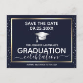 Gold Afstuderen Save the Date Invitation Briefkaar Briefkaart (Voorkant)