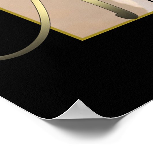 Gold Afstuderen Script Black Arch Photo Party Poster (Hoek)