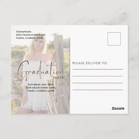 Gold Afstuderen Script Black Arch Two Photo Vellum Briefkaart (Achterkant)