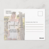 Gold Afstuderen Script Black twee Vellum-fotobudge Briefkaart (Achterkant)