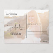 Gold Afstuderen Script Black twee Vellum-fotobudge Briefkaart (Achterkant)