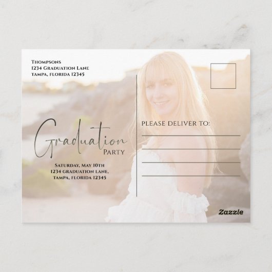 Gold Afstuderen Script Black twee Vellum-fotobudge Briefkaart (Achterkant)