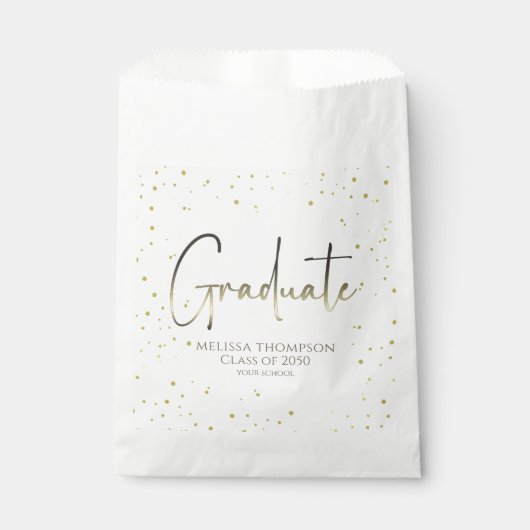 Gold Afstuderen Script Custom Party Bedankzakje (Voorkant)