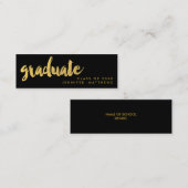 Gold Afstuderen Script | Visitekaartje Contactkaartje (Voorkant / Achterkant)