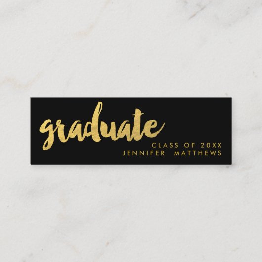 Gold Afstuderen Script | Visitekaartje Contactkaartje (Voorkant)