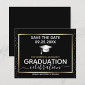 Gold Afstuderen Sparen de Begroting van de Uitnodi (Voorkant / Achterkant)