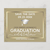 Gold Afstuderen Sparen de Begroting van de Uitnodi (Voorkant)