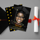 Gold Afstuderen Text Dark Afstuderen aangekondigd Kaart