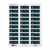 Gold Afstuderen typography-label Etiket (Full Sheet)