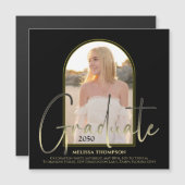 Gold Afstuderen zwarte balk foto Magnetic (Voorkant / Achterkant)