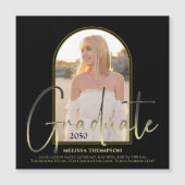 Gold Afstuderen zwarte balk foto Magnetic (Voorkant)