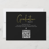 Gold Afstuderen zwarte foto QR Code Sociale media Kaart (Achterkant)