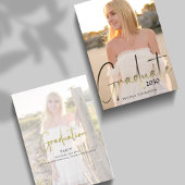 Gold Afstuderen zwarte kalligrafie Eenvoudige twee Kaart