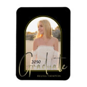 Gold Afstuderen zwarte Script Arch Elegant foto Magneet (Verticaal)