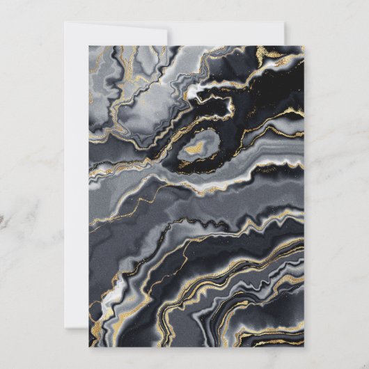 Gold Agate Bewaar de datum uitnodigingen (Achterkant)