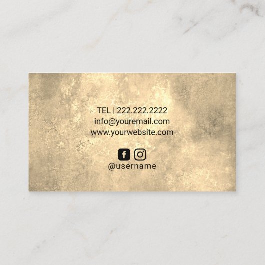  Gold Agate Makeup Artist Hair Beauty Salon Visitekaartje (Achterkant)