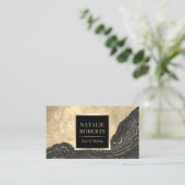  Gold Agate Makeup Artist Hair Beauty Salon Visitekaartje (Staand voorkant)