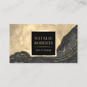  Gold Agate Makeup Artist Hair Beauty Salon Visitekaartje (Voorkant)