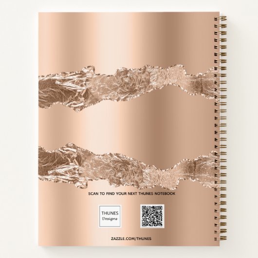 Gold agate marble naamscript notitieboek (Achterkant)