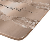 Gold agate marble naamscript snijplank (Hoek)