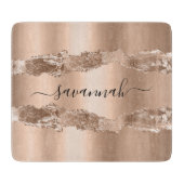 Gold agate marble naamscript snijplank (Voorkant)